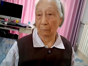 Grey Asian Grandma Gets Romped
