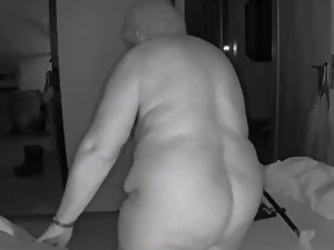 Surveillance camera filmed warm Grandmother