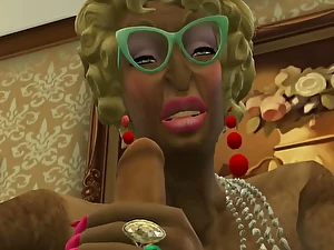 Grannie Titbit 1 - Luxurious Grandmothers Throating Youthfull Fuck-sticks - Sims 4